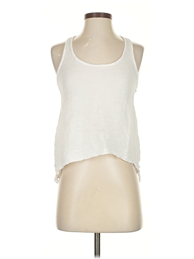 Pre-owned Felicite Sleeveless Top Ivory Halter Neckline Tops In White
