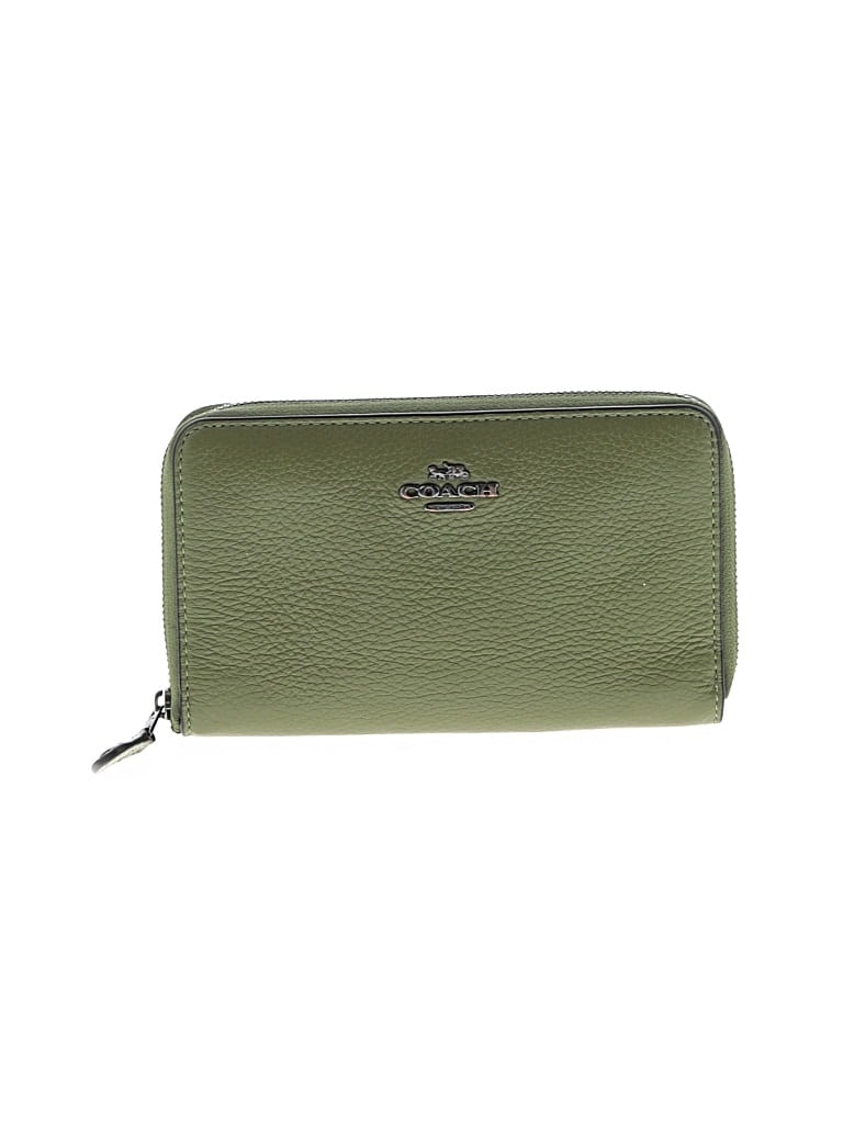 Pre-owned Coach Leather Wallet In Green