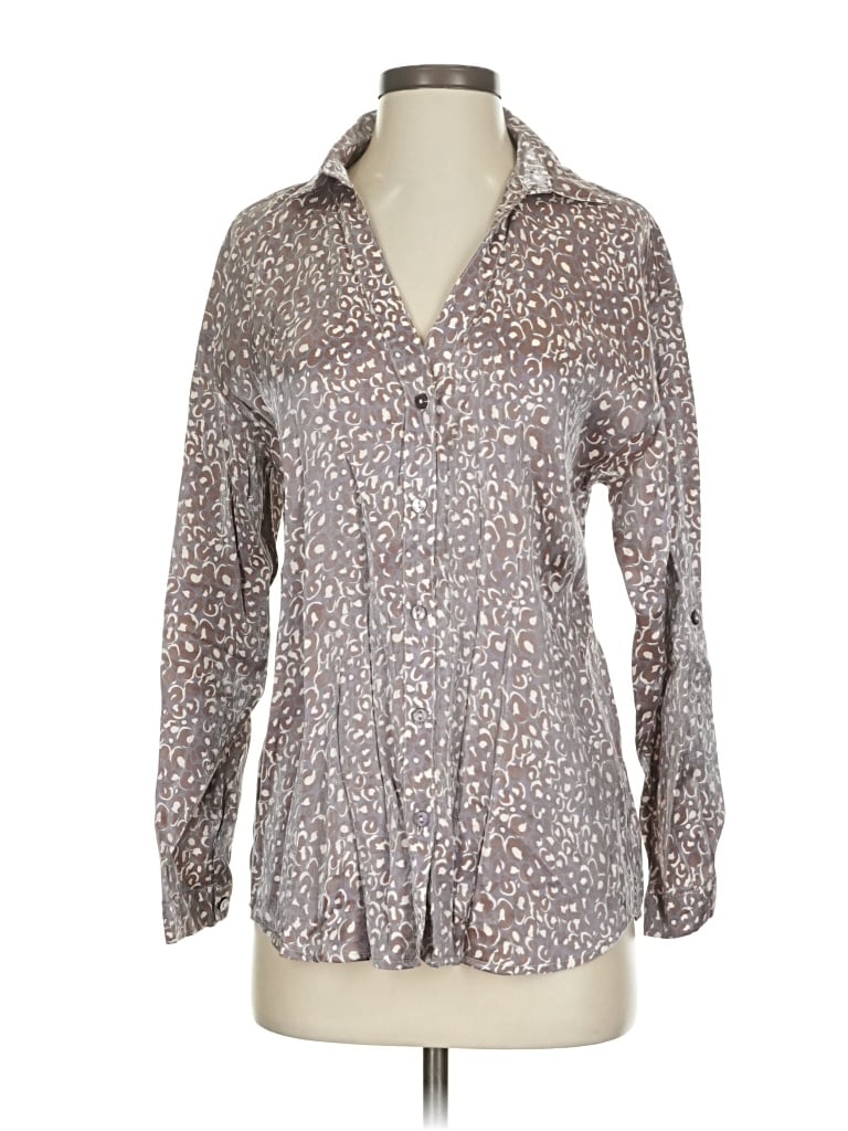 Pre-owned Entro Long Sleeve Blouse In Silver