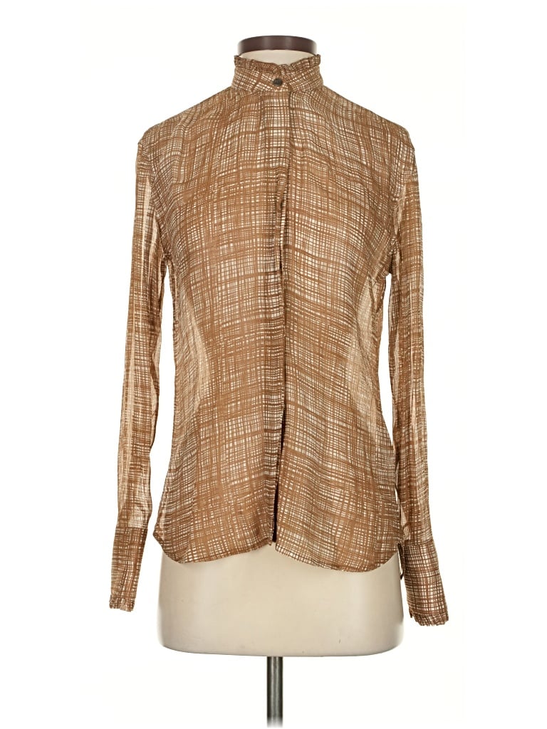 Pre-owned Rag & Bone Long Sleeve Blouse In Brown