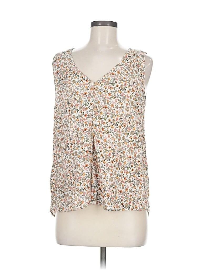 Pre-owned Susina Sleeveless Blouse In White