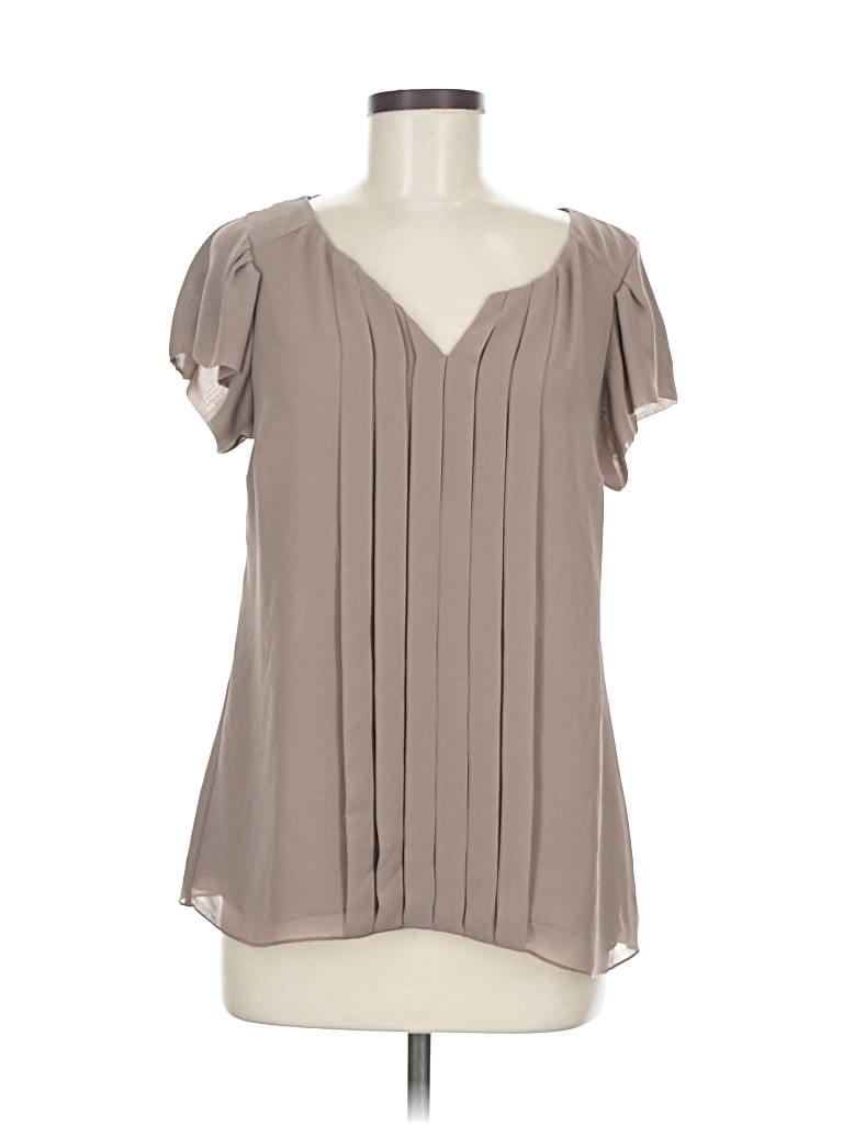 Pre-owned Express Short Sleeve Blouse In Gray