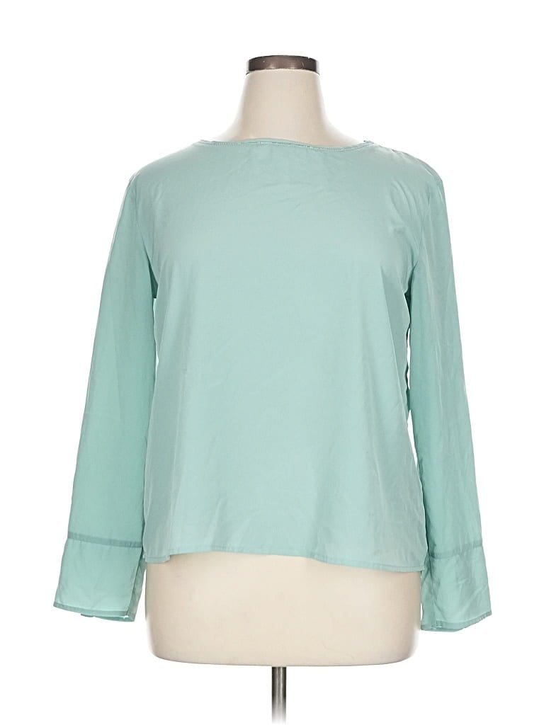 Pre-owned Jennifer Lopez Long Sleeve Blouse In Blue