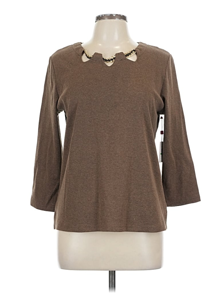 Rafaella Pullover Sweater In Brown