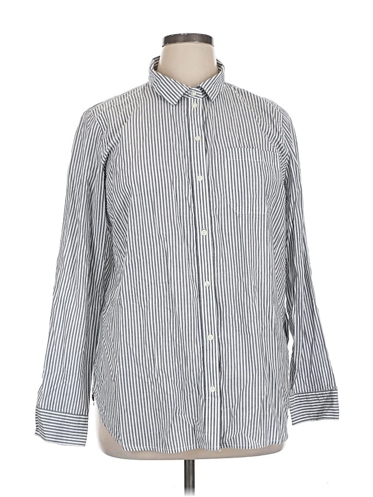 Pre-owned Old Navy Long Sleeve Button Down Shirt In Gray