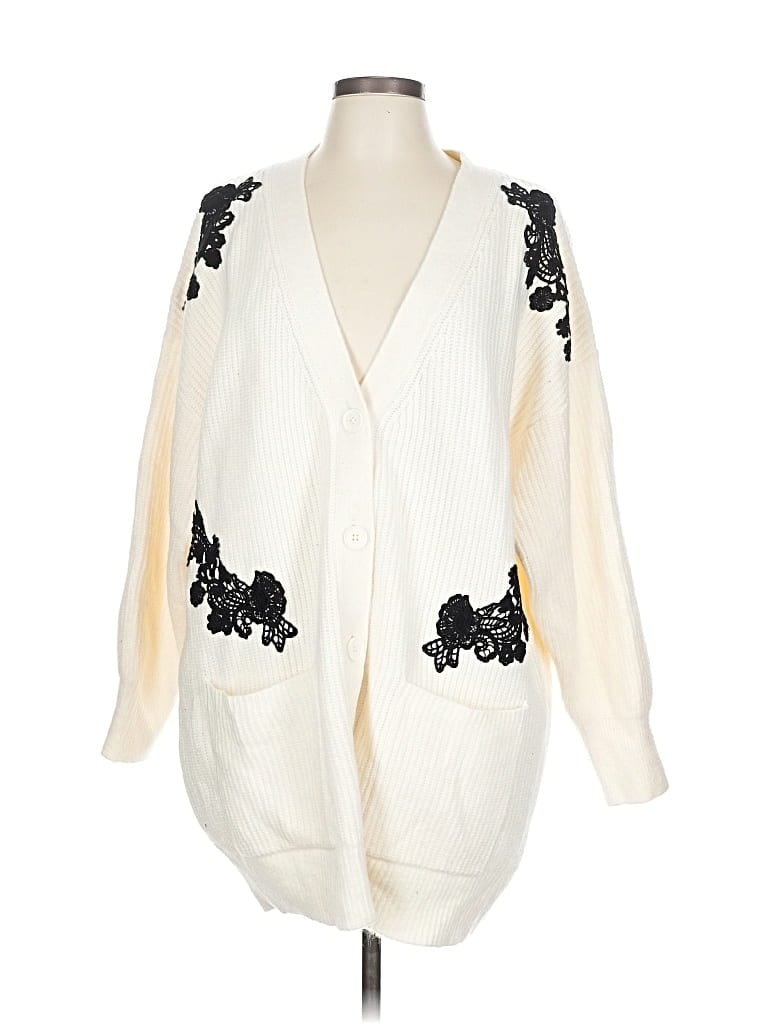 Pre-owned Express Cardigan Sweater In White