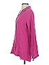 Soft Surroundings Houndstooth Pink 3/4 Sleeve Button-Down Shirt Size S - photo 5