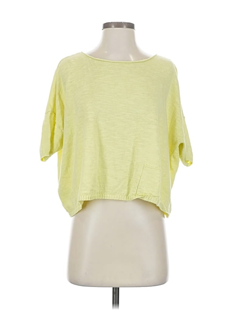 Pre-owned Eileen Fisher Short Sleeve T-shirt In Yellow