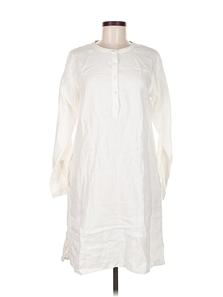 Pre-owned Garnet Hill Casual Dress In White
