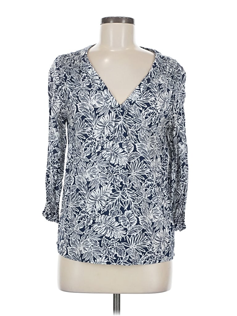 Pre-owned Jones New York 3/4 Sleeve Blouse In Blue