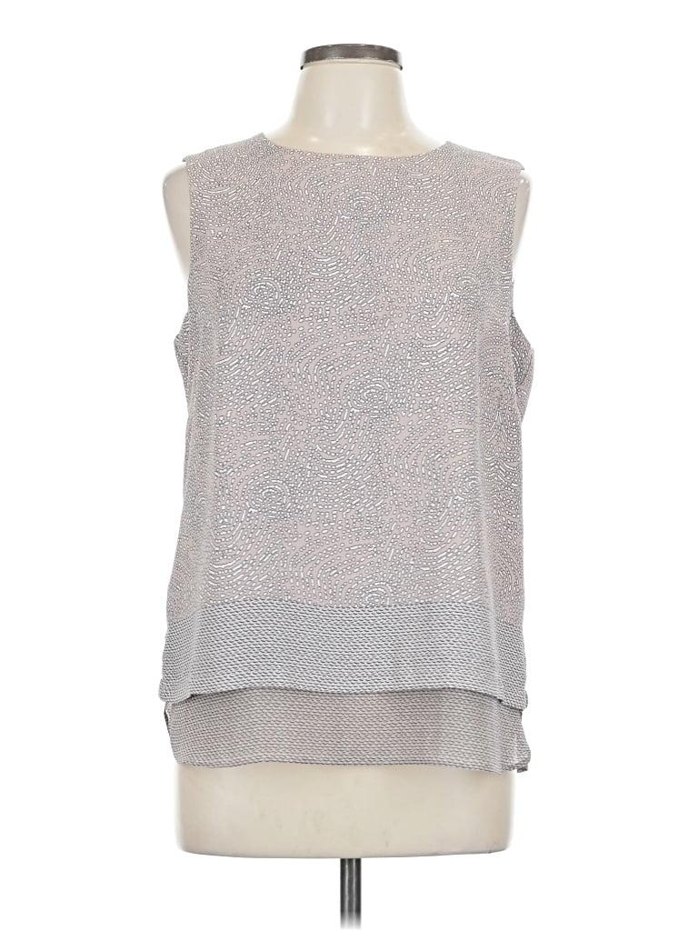 Pre-owned Rose + Olive Sleeveless Top Gray Crew Neck Tops