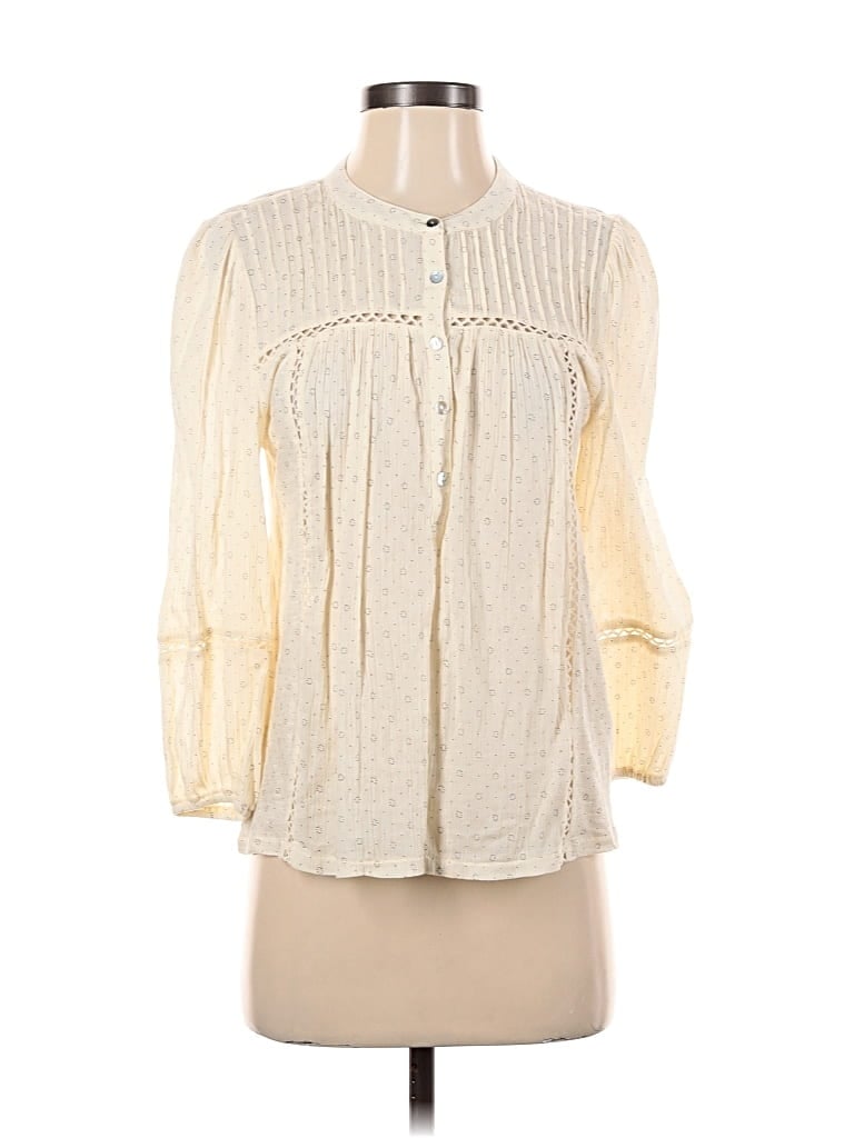 Pre-owned Lucky Brand 3/4 Sleeve Blouse In White