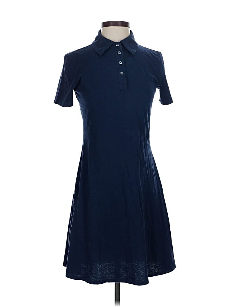 Pre-owned Theory Short Sleeve Top Blue Collared Neckline Tops