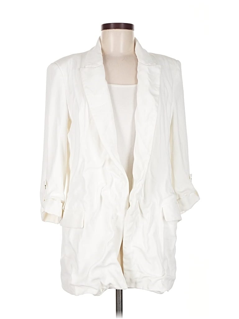 Pre-owned Zara Blazer Jacket In White