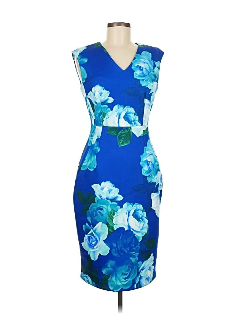 Pre-owned Calvin Klein Cocktail Dress In Blue