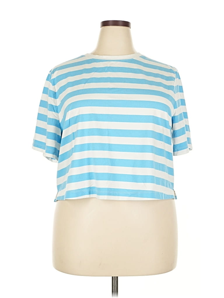 Pre-owned A New Day Short Sleeve Top Blue Boatneck Tops