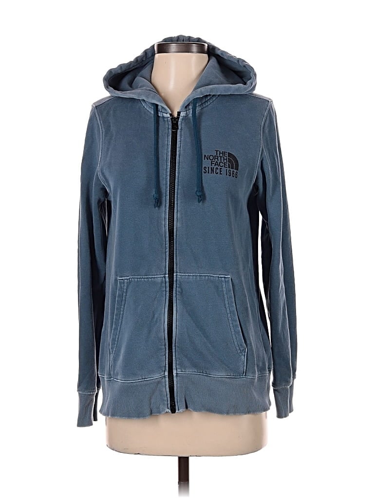 Pre-owned The North Face Zip Up Hoodie In Blue