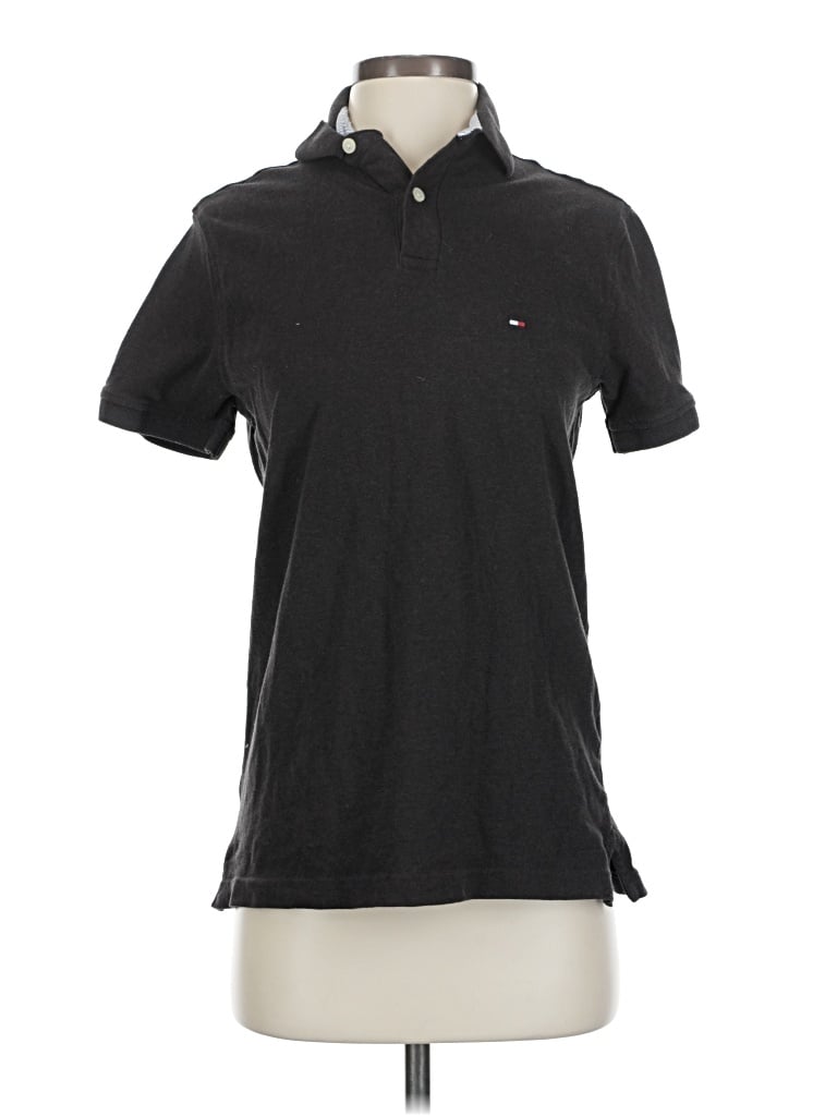 Pre-owned Tommy Hilfiger Short Sleeve Polo Shirt In Black