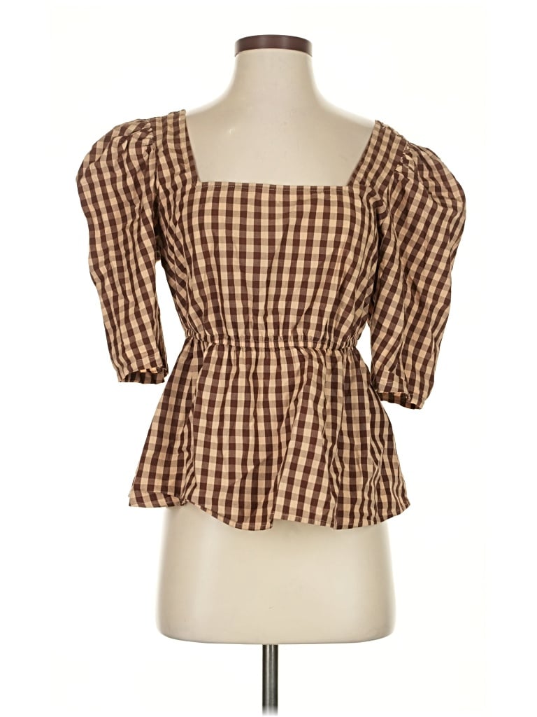 Pre-owned Melrose And Market 3/4 Sleeve Blouse In Brown