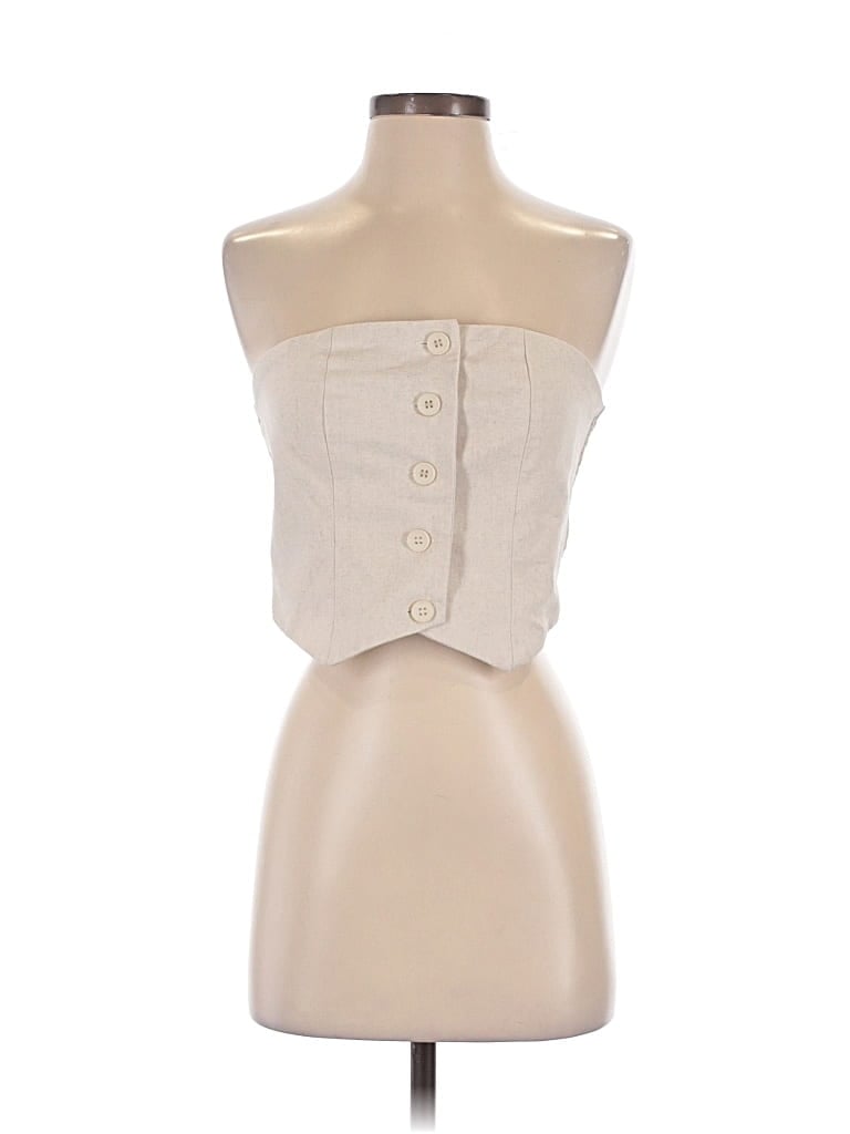 CIDER Pre-owned Sleeveless Blouse In White