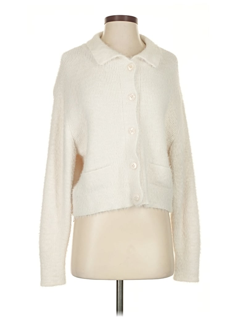 Pre-owned Mng Cardigan Sweater In White