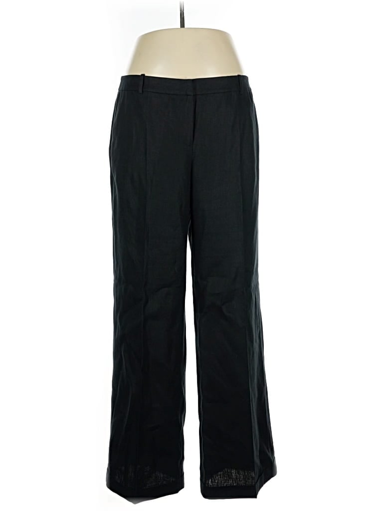 Pre-owned Lafayette 148 Linen Pants In Black