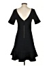HD in Paris Solid Black Casual Dress Size 4 - photo 2