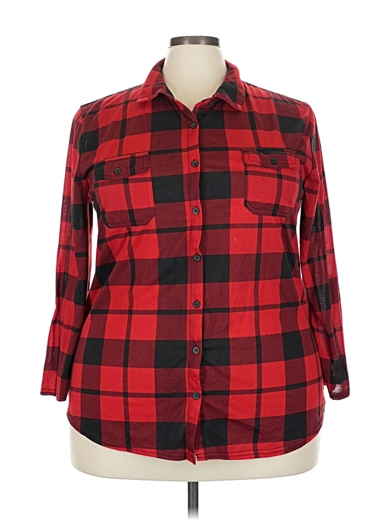NEW YORK LAUNDRY Pre-owned Long Sleeve Blouse In Red