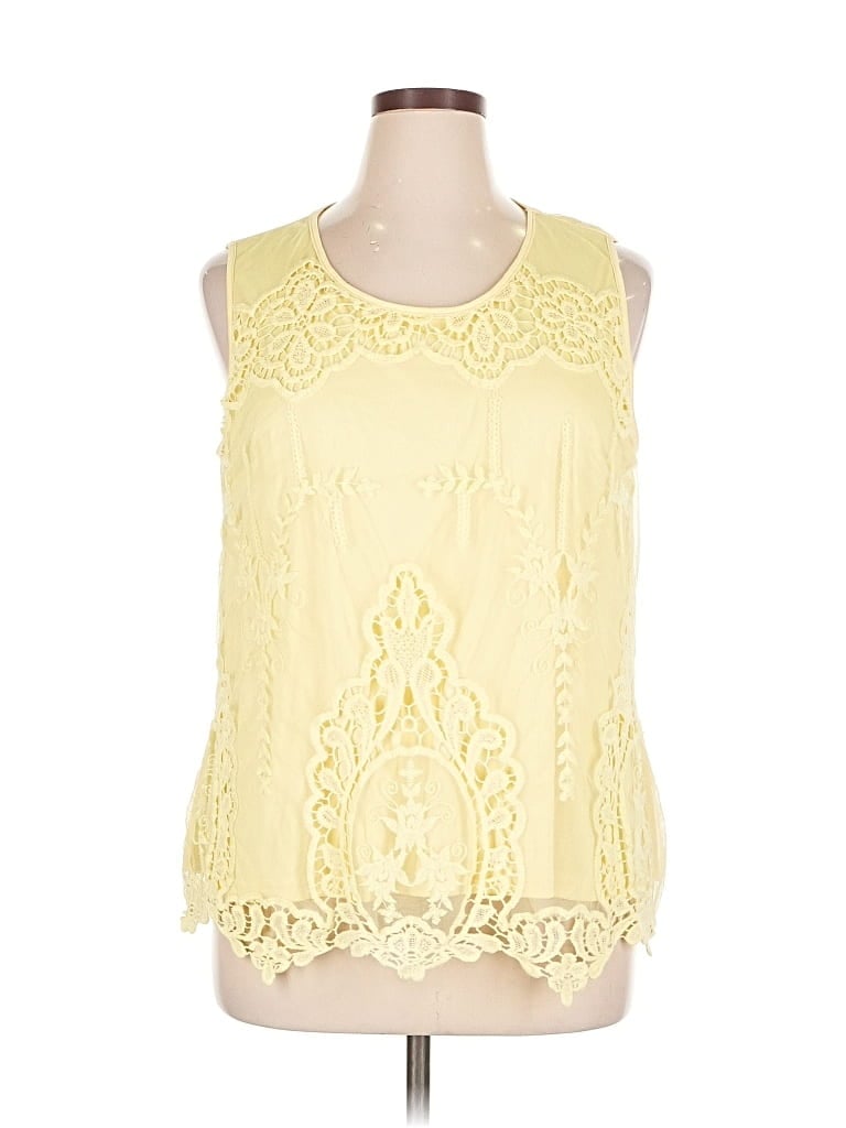 Pre-owned C Established 1946 Sleeveless Blouse In Yellow