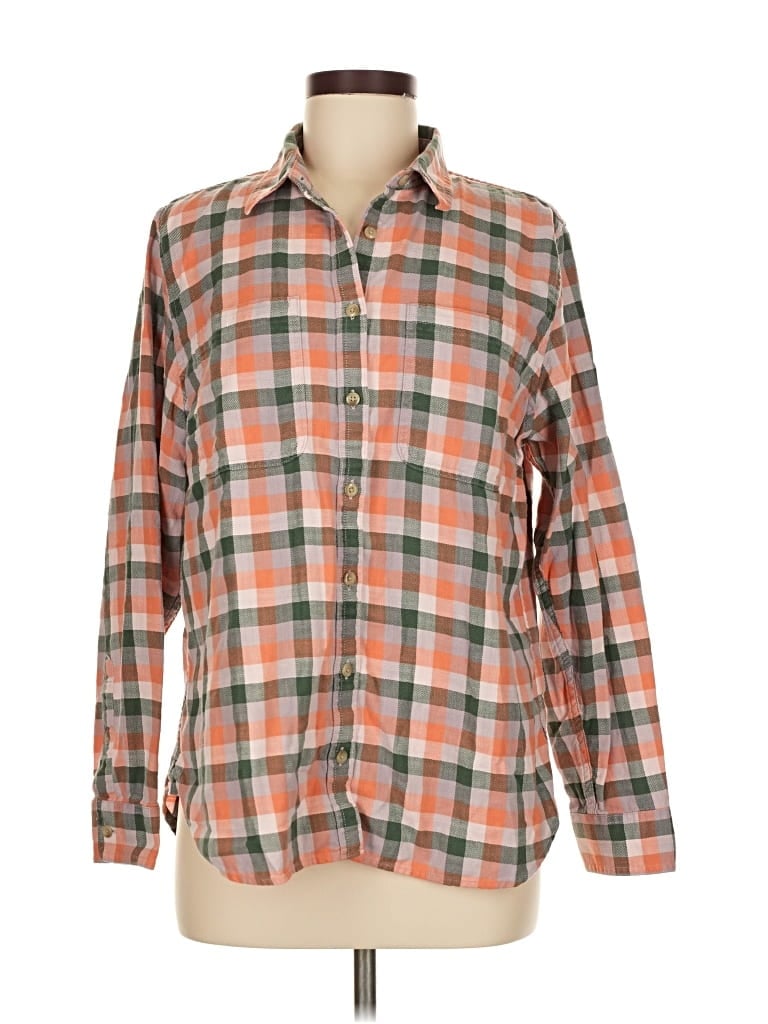 Pre-owned L.l.bean Long Sleeve Button Down Shirt In Orange