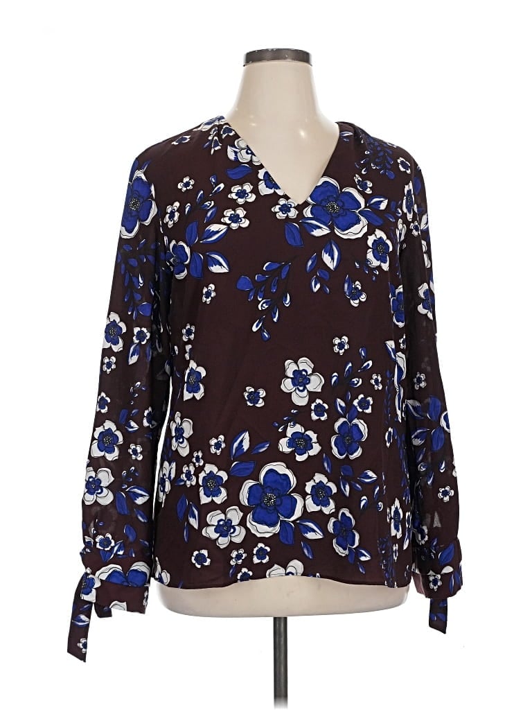 Pre-owned Banana Republic Long Sleeve Blouse In Brown