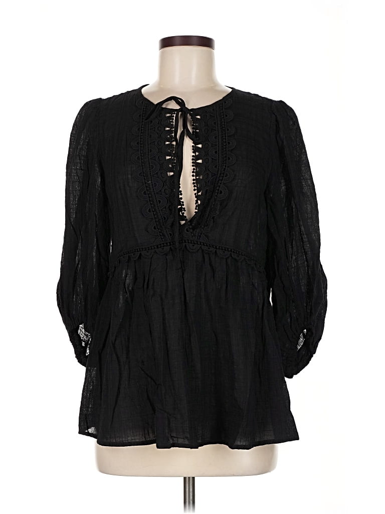 Pre-owned Max Studio 3/4 Sleeve Blouse In Black