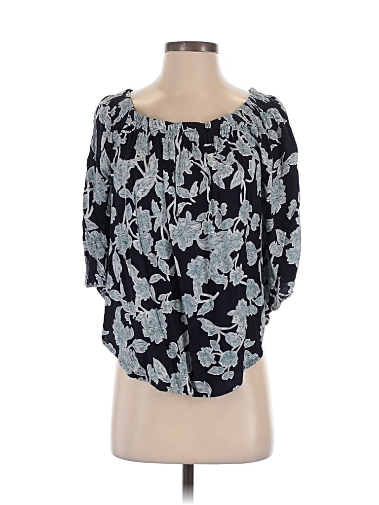 Pre-owned Splendid Short Sleeve Blouse In Blue