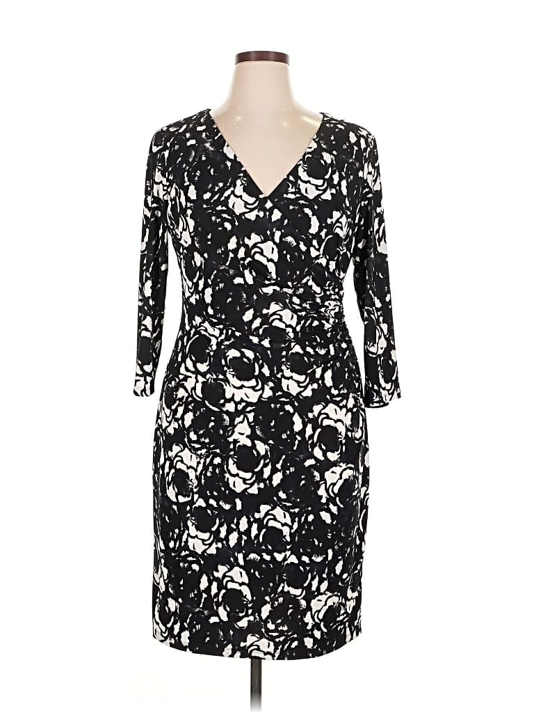 Pre-owned Chaps Casual Dress In Black