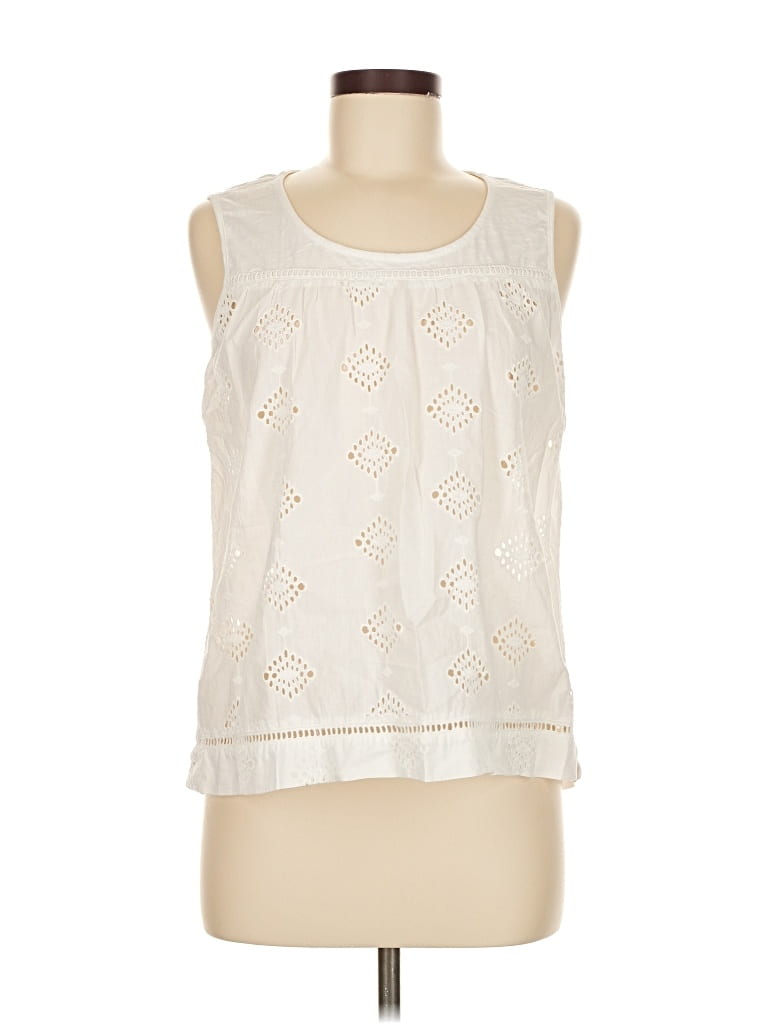 Pre-owned Aventura Sleeveless Blouse In White