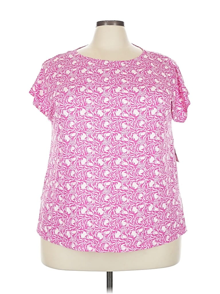 Pre-owned Style & Co Short Sleeve T-shirt In Pink