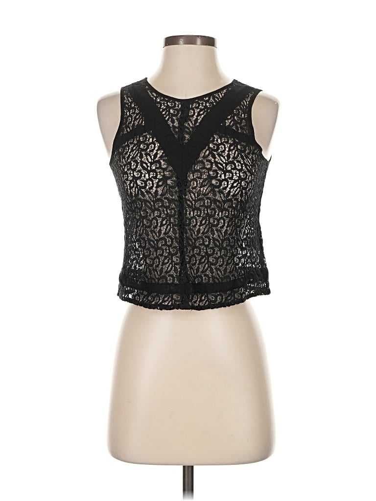 Pre-owned Frenchi Sleeveless Top Black Halter Neckline Tops