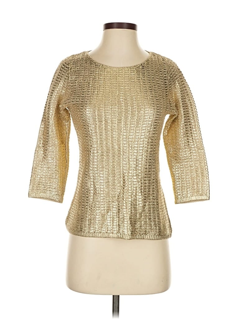 Pre-owned Chico's Pullover Sweater In Gold