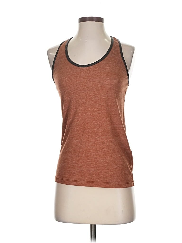 Pre-owned 7 For All Mankind Tank Top Tan Halter Neckline Tops In Brown