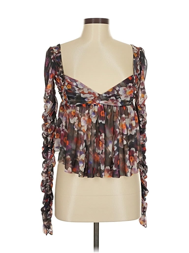 Pre-owned Urban Outfitters Long Sleeve Blouse In Brown