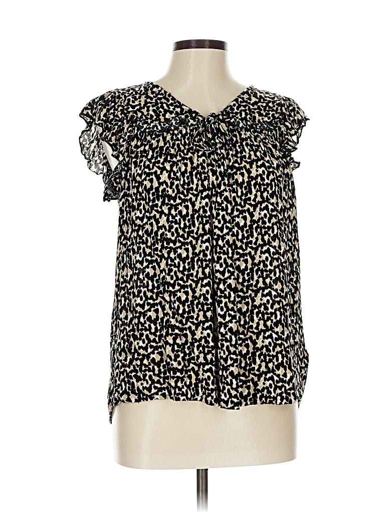 Pre-owned Old Navy Short Sleeve Blouse In Black