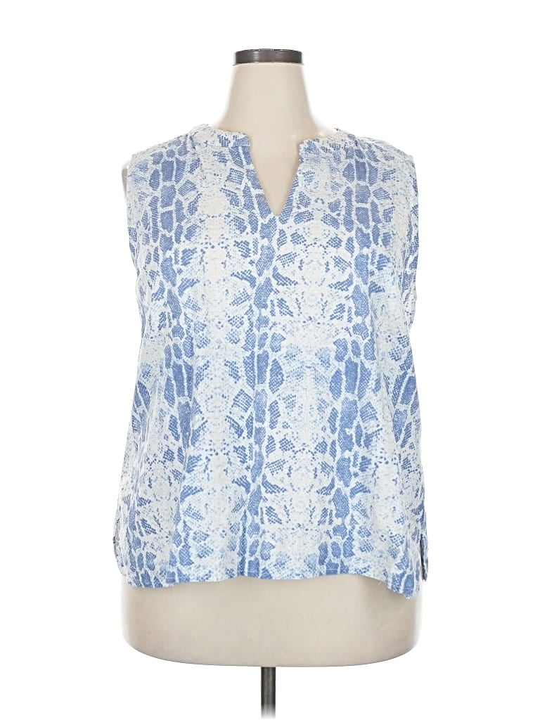 Pre-owned Tahari Sleeveless Blouse In Blue