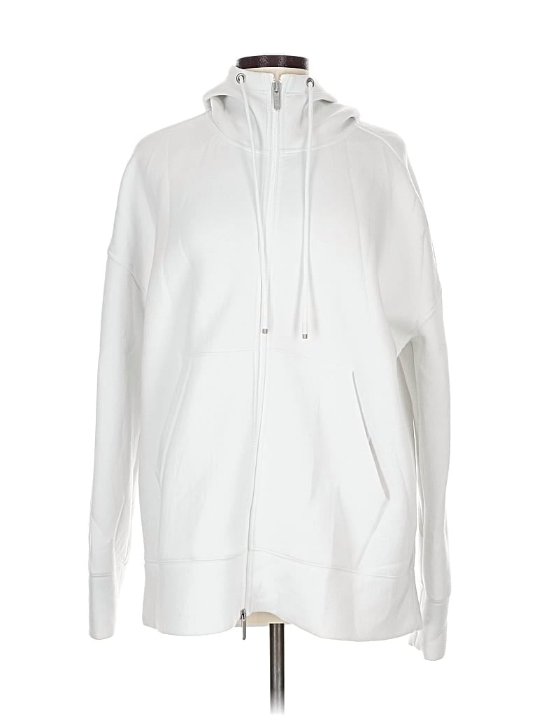 Pre-owned Zella Zip Up Hoodie In White