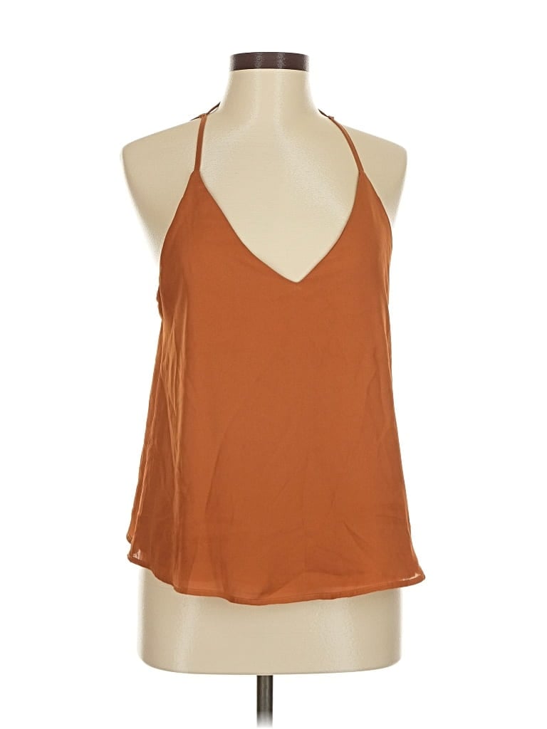 Pre-owned Lulus Sleeveless Top Orange Halter Neckline Tops