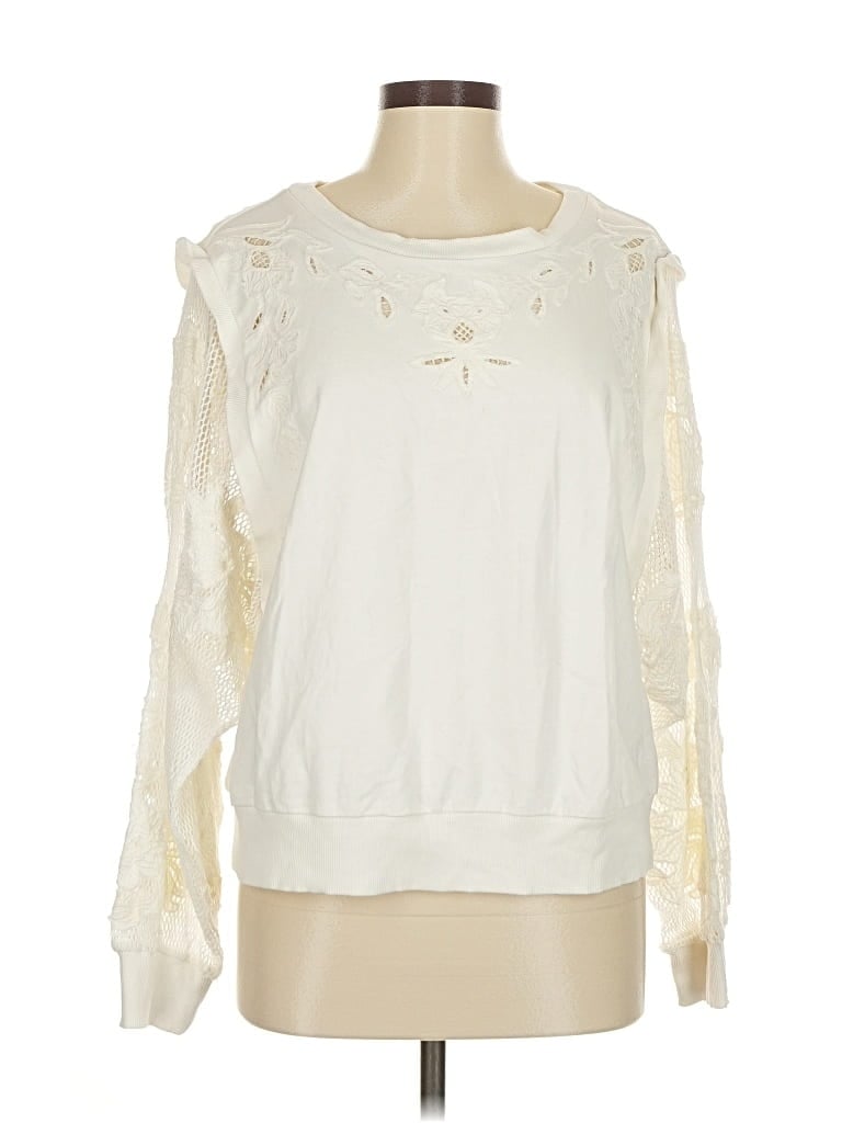 Pre-owned By Anthropologie Long Sleeve Blouse In White