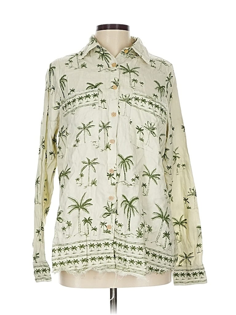 Pre-owned Show Me Your Mumu Long Sleeve Button Down Shirt In Green
