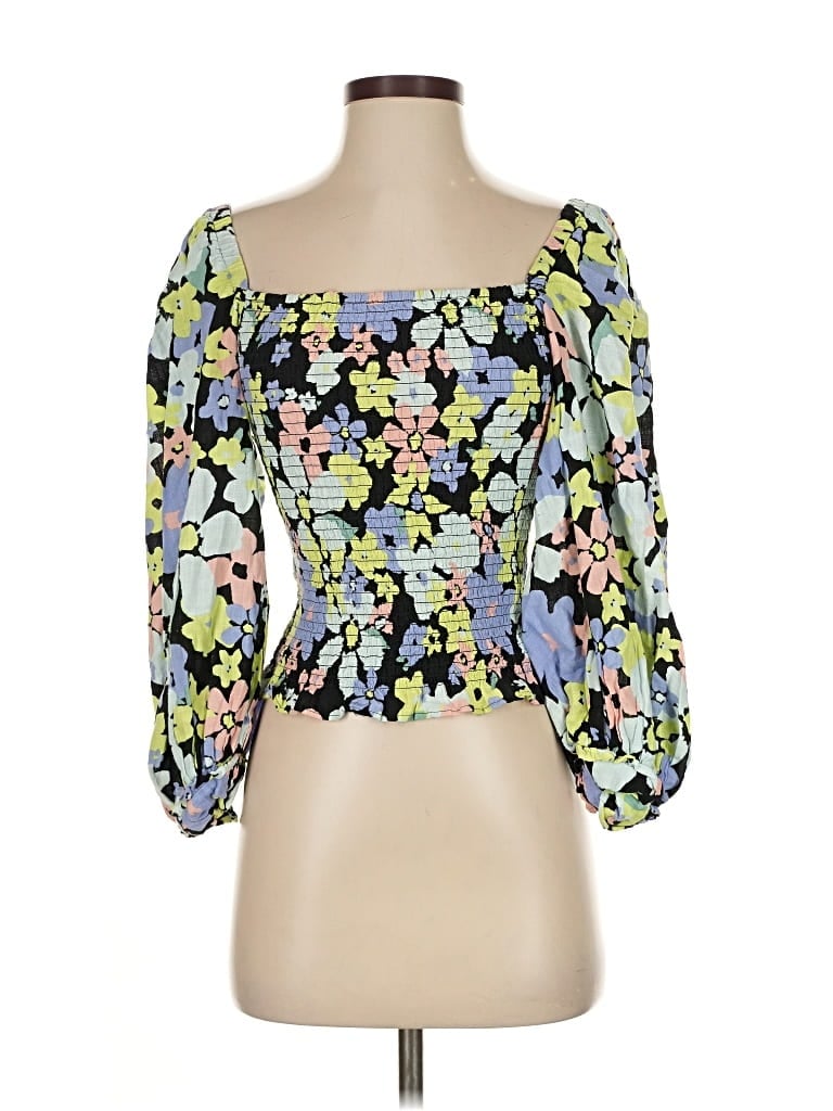 Pre-owned Free People 3/4 Sleeve Blouse In Blue