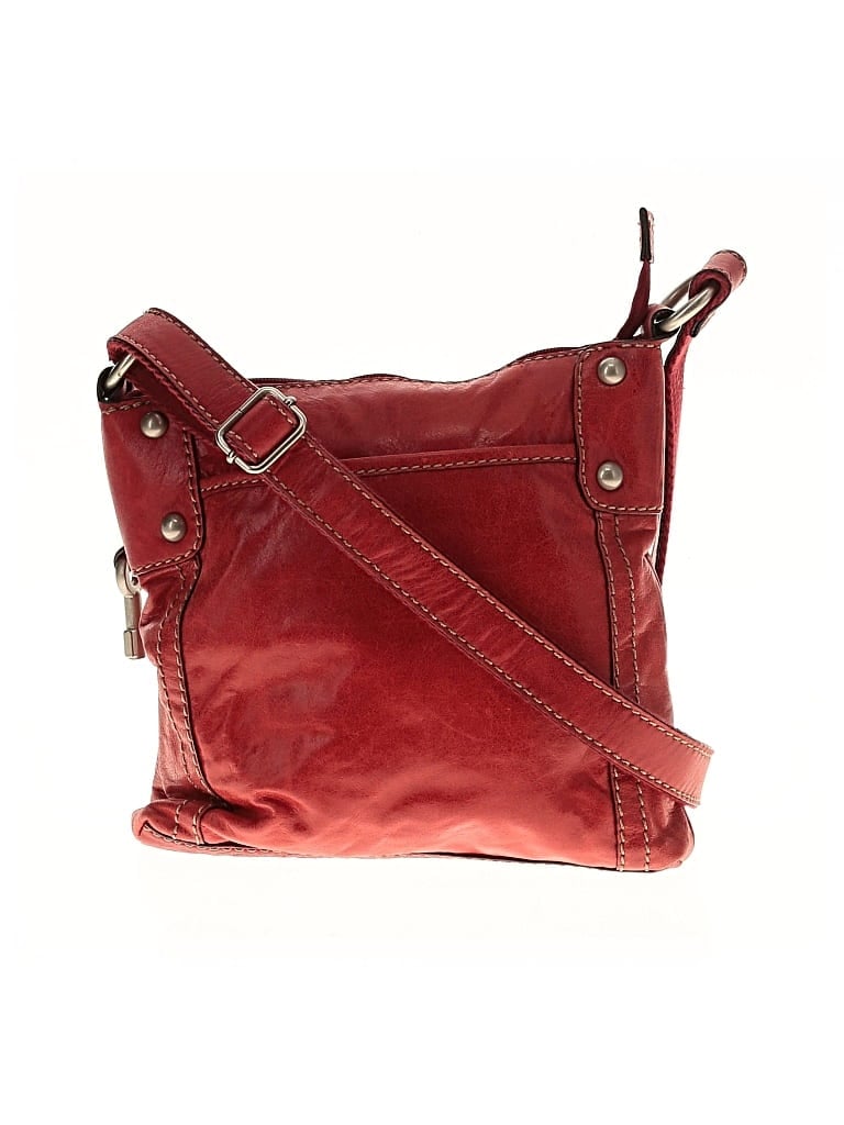 Pre-owned Fossil Leather Crossbody Bag In Red