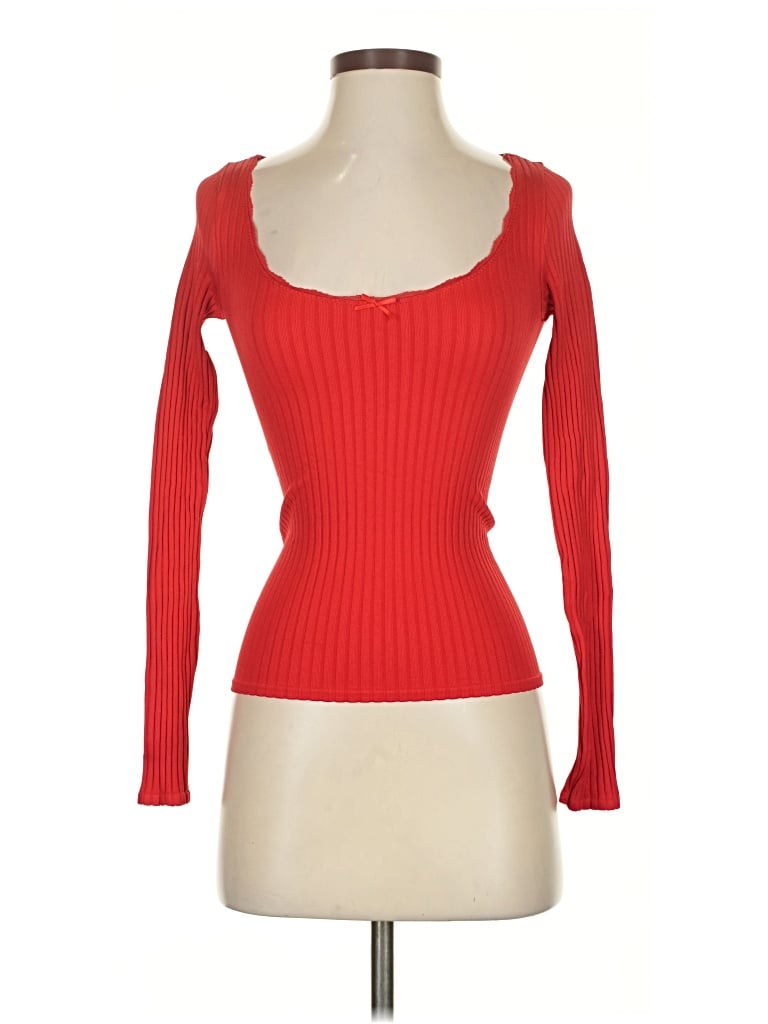 Zara Long Sleeve T-shirt In Red