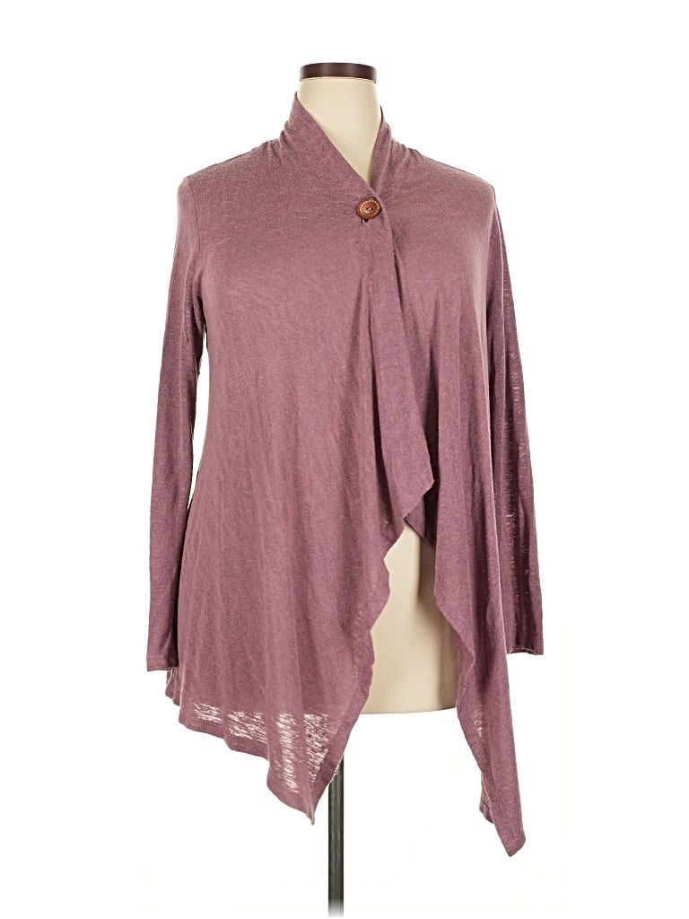 Pre-owned Bobeau Cardigan Sweater In Burgundy